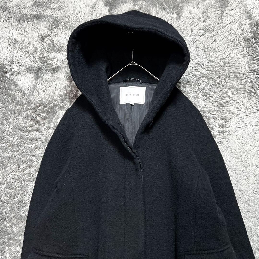 アンタイトル 現行タグ　フーデッドコート　ブラック　L相当　美品