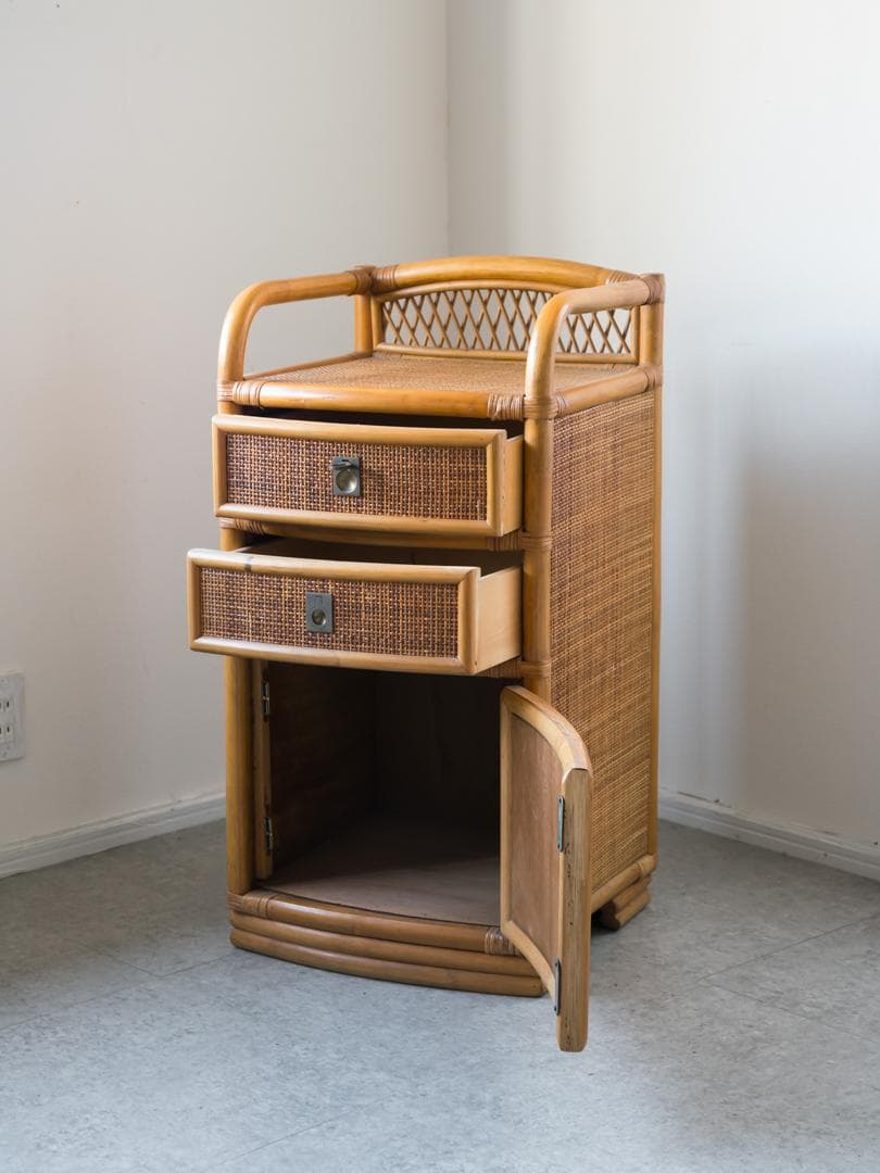 80's \"KOIZUMI\" ラタン キャビネット/収納 モダン ヴィンテージ