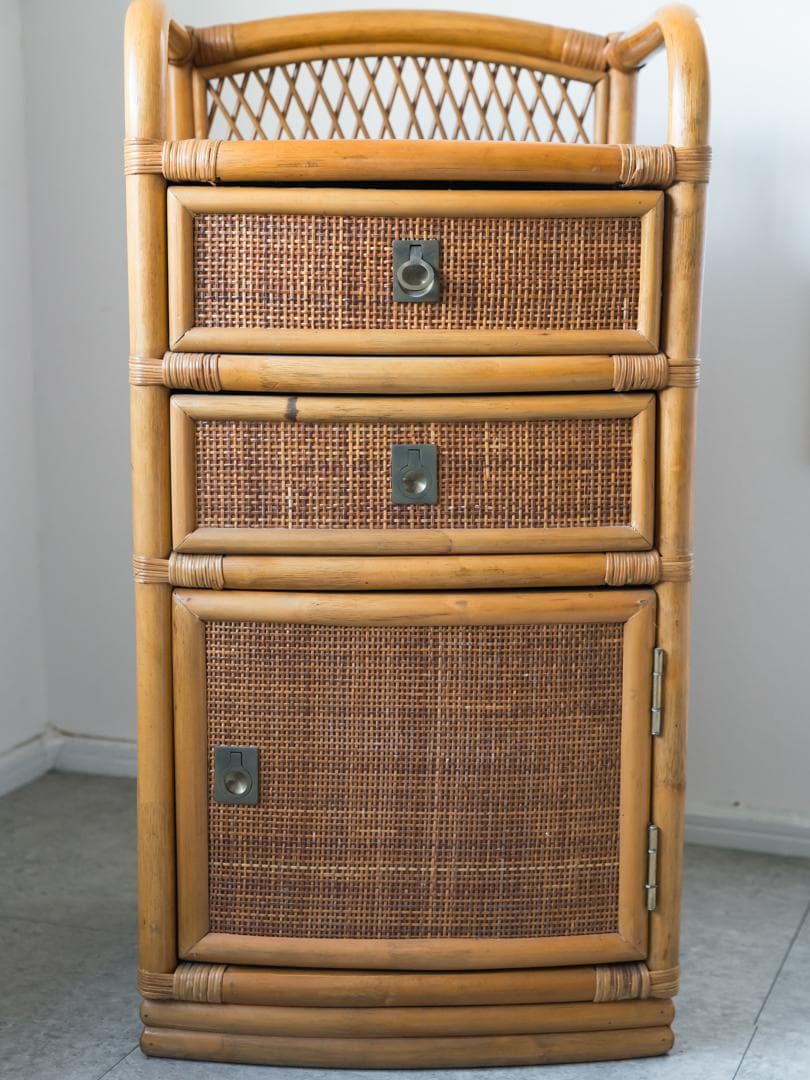 80's \"KOIZUMI\" ラタン キャビネット/収納 モダン ヴィンテージ
