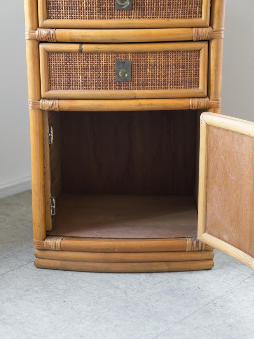 80's \"KOIZUMI\" ラタン キャビネット/収納 モダン ヴィンテージ