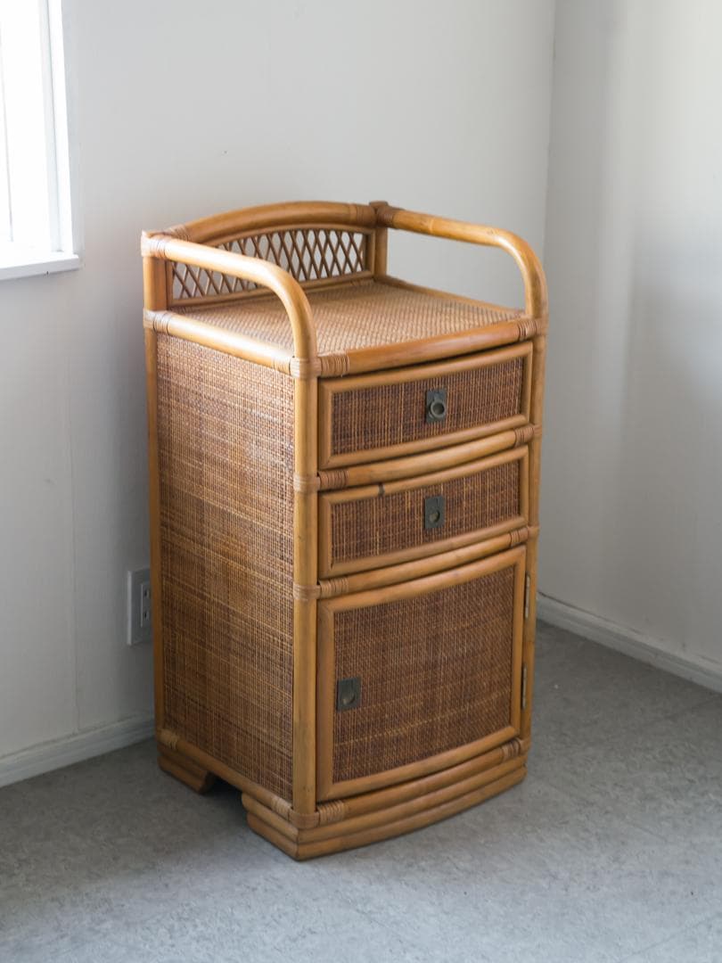 80's \"KOIZUMI\" ラタン キャビネット/収納 モダン ヴィンテージ