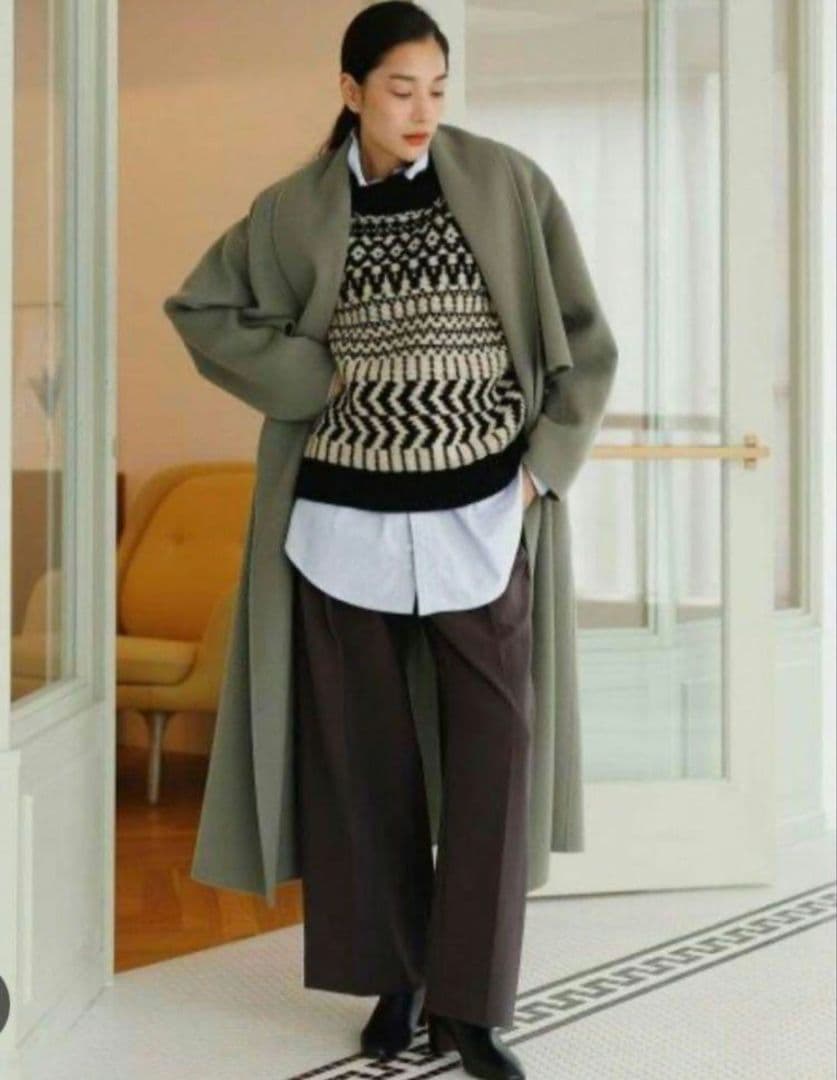 【新品未使用】フリーダムコート ショールカラー ロングガウン　吉高由里子着用