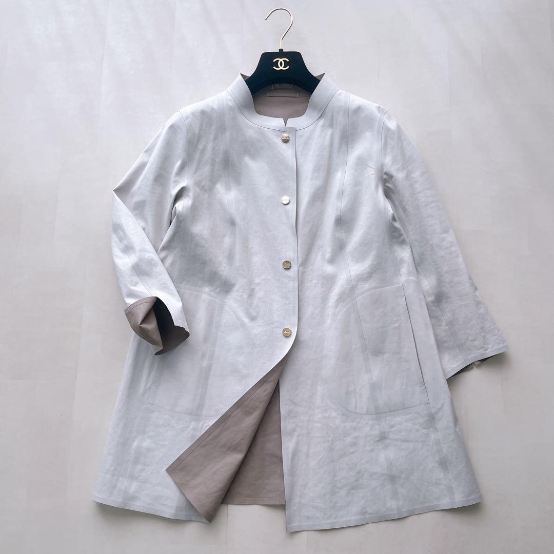 美品✨ヘルノ スプリングコート ジャケット リバーシブル 金ボタン ロゴ 42