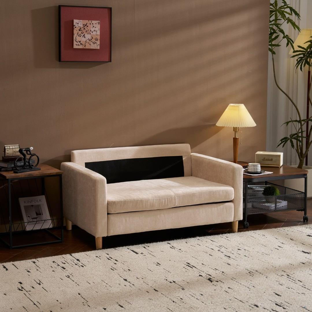 カウチソファ 2人掛け コンパクト ふわふわ 枕付き クッション付 一人暮らし