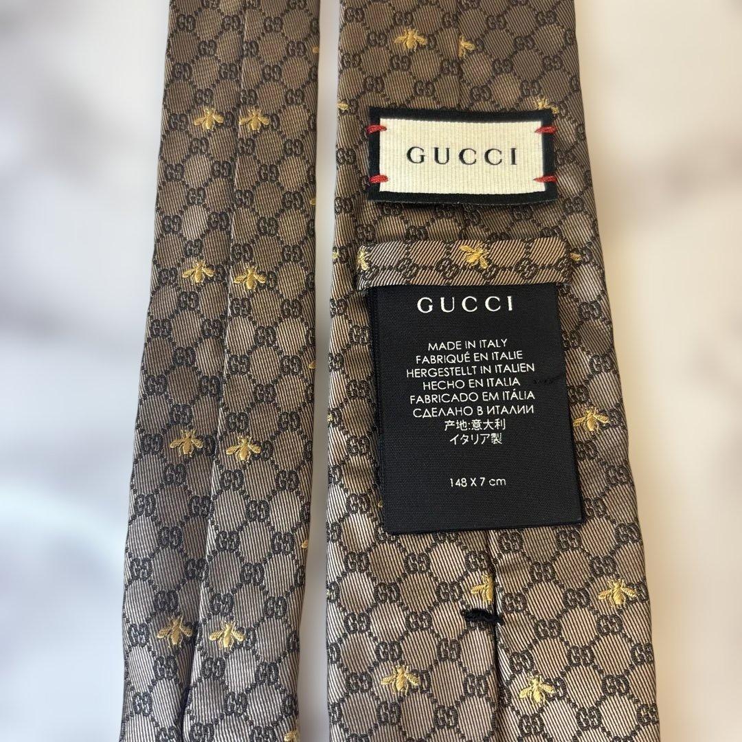 【極美品✨】GUCCI ネクタイ　GG 蜂　ビー　ブラウン系