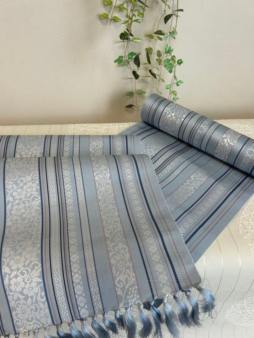 新品未使用品 博多織 着物 小紋 紬 未仕立て品 八寸名古屋帯 博多帯