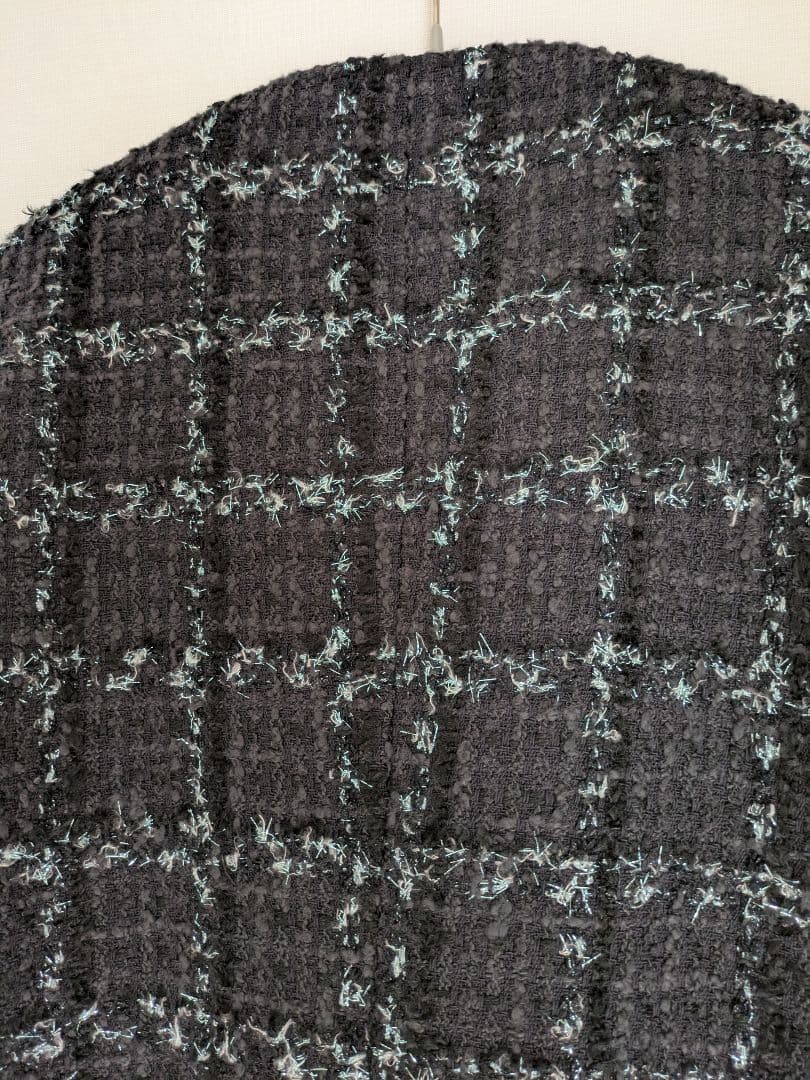 美品 theory luxe 23AW ツイードラメ ノーカラージャケット 38