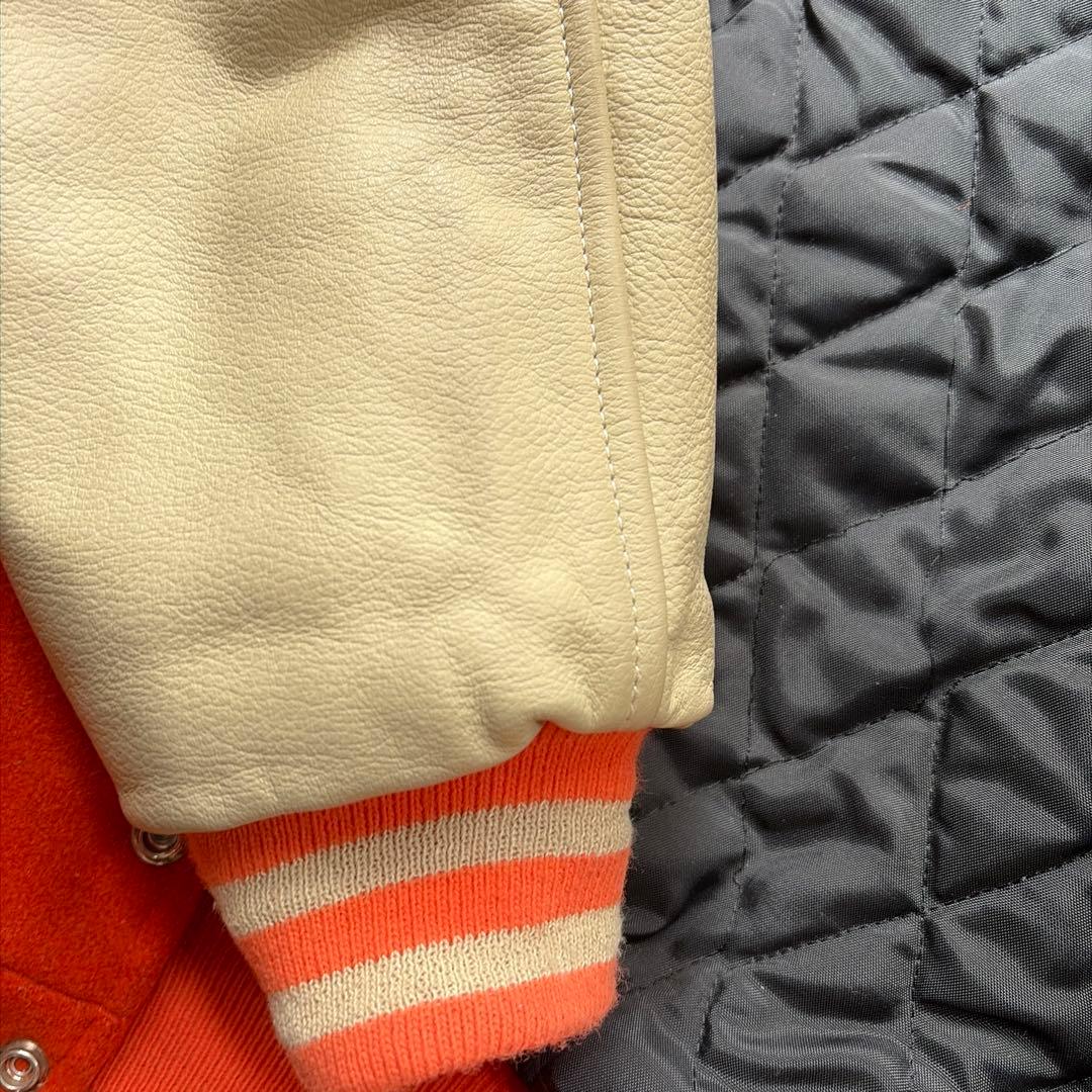 ヒューイット　HEWITT レザー スタジャン オレンジ/ベージュ サイズ40