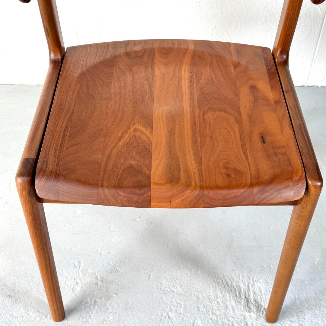 美品 ナガノインテリア DC354-1WU ウォールナット アームチェア 板座