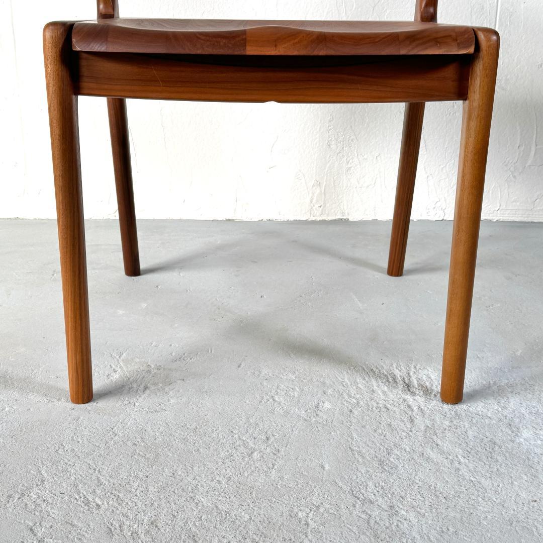 美品 ナガノインテリア DC354-1WU ウォールナット アームチェア 板座