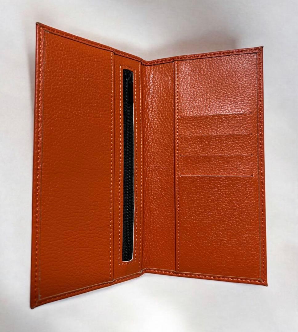 【美品】　皇居　長財布　オレンジ　箱付き