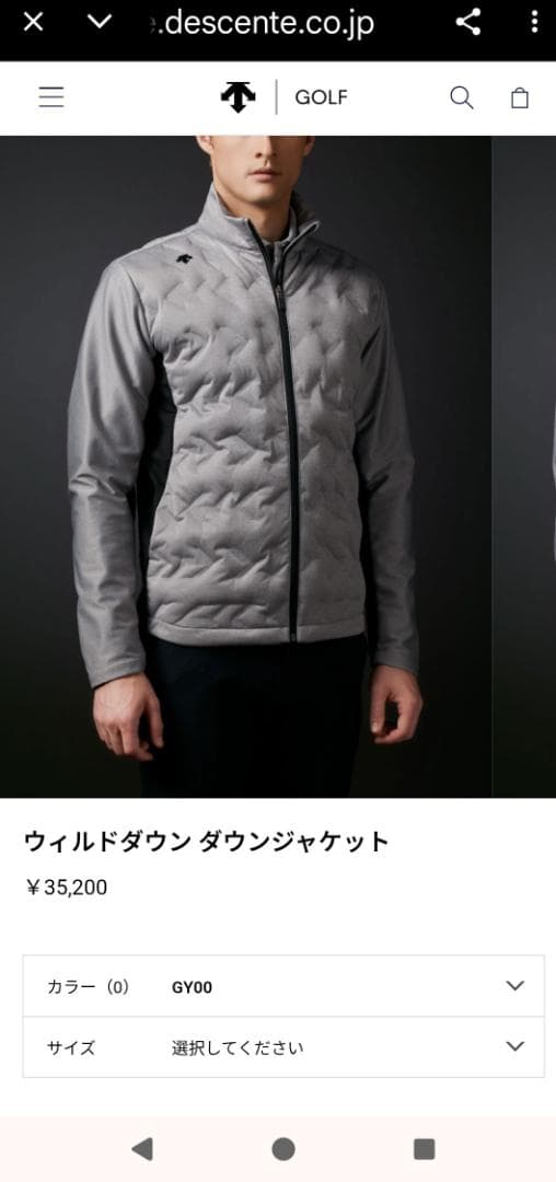 DESCENTE GOLF キルティングジャケット Lサイズ グレー