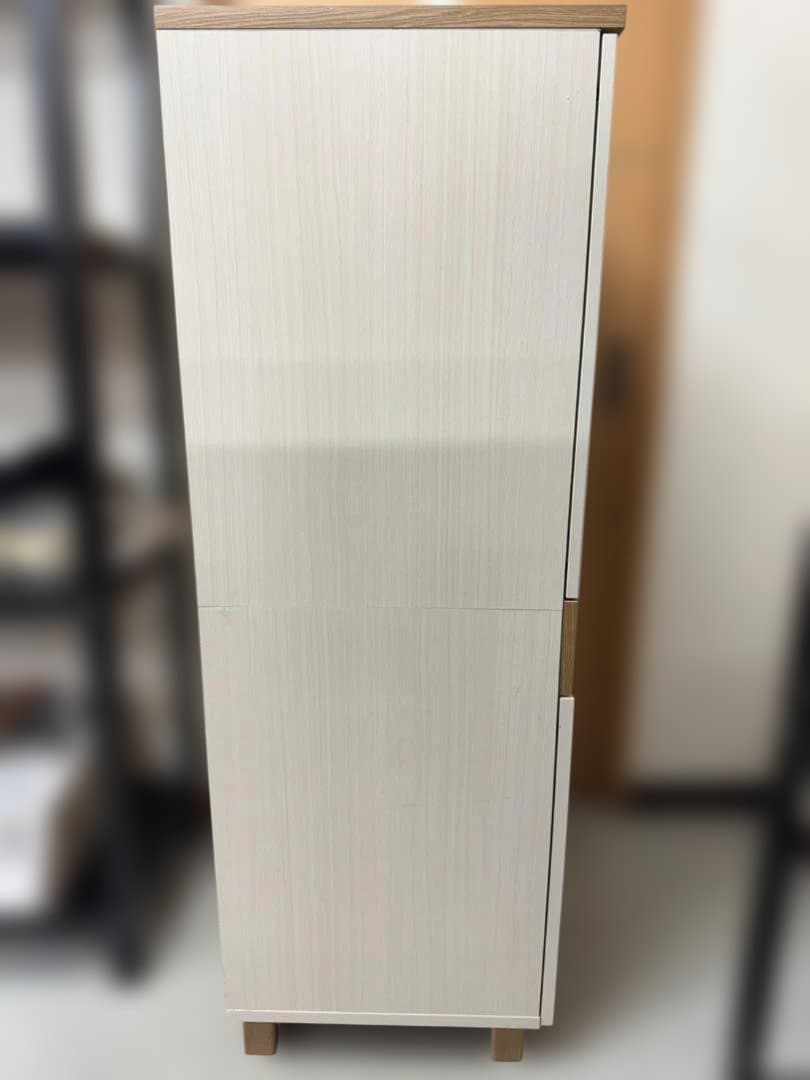 カリーナ 食器棚 フレンチカントリー風 キッチン キャビネット 白 木目