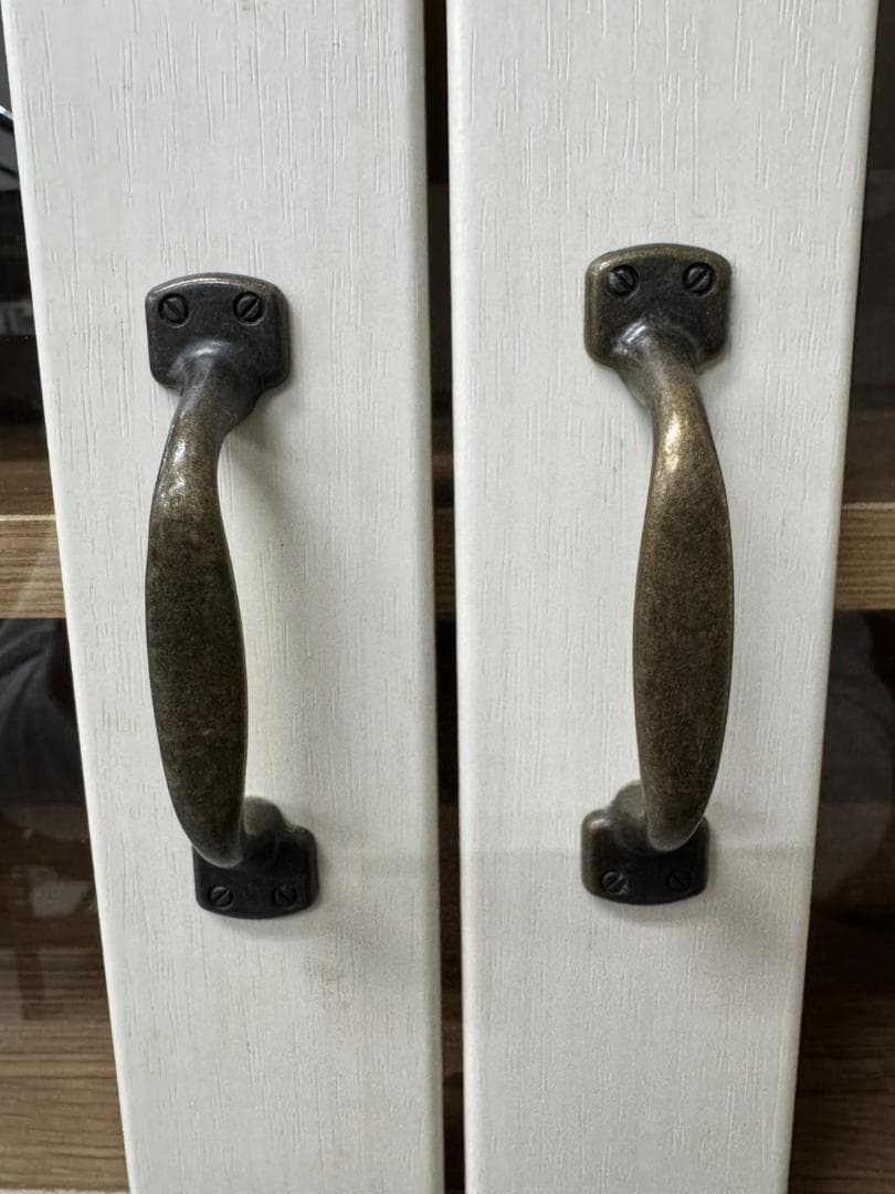 カリーナ 食器棚 フレンチカントリー風 キッチン キャビネット 白 木目