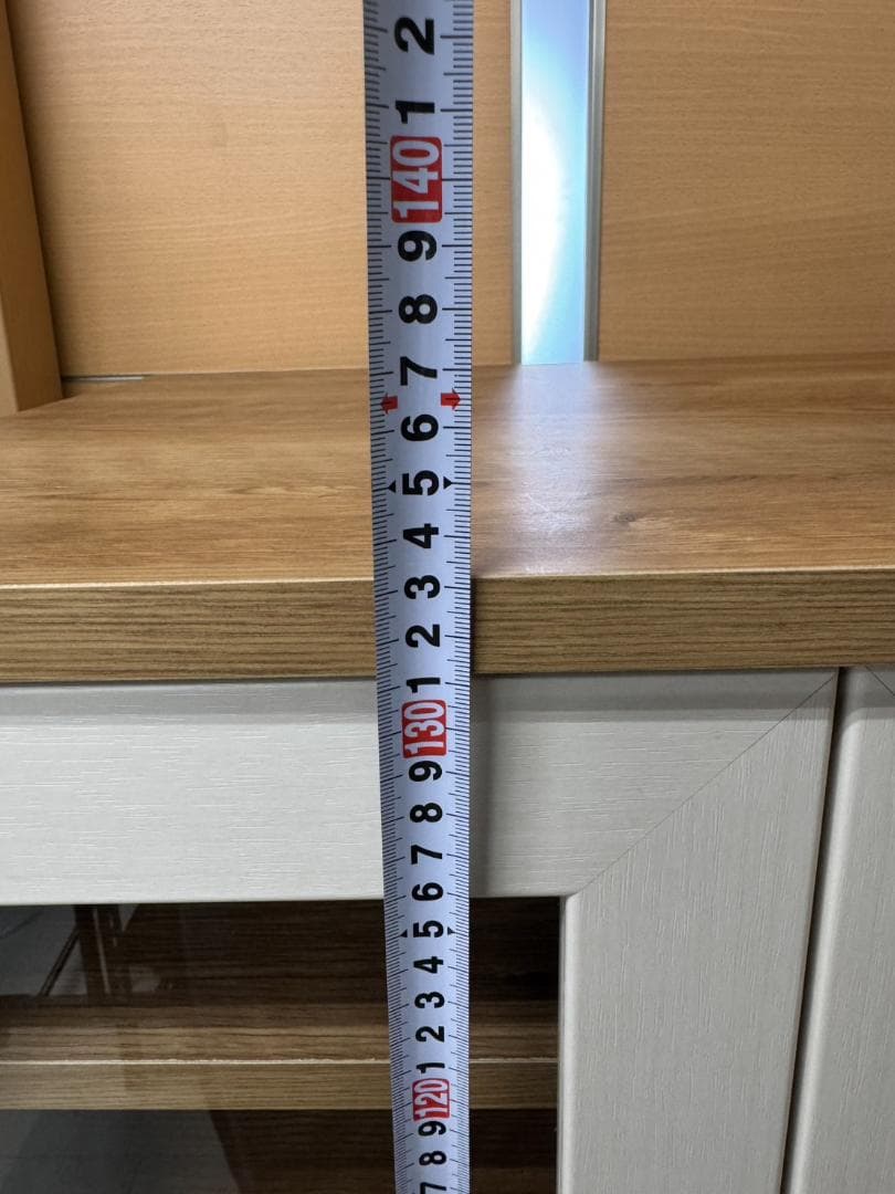 カリーナ 食器棚 フレンチカントリー風 キッチン キャビネット 白 木目