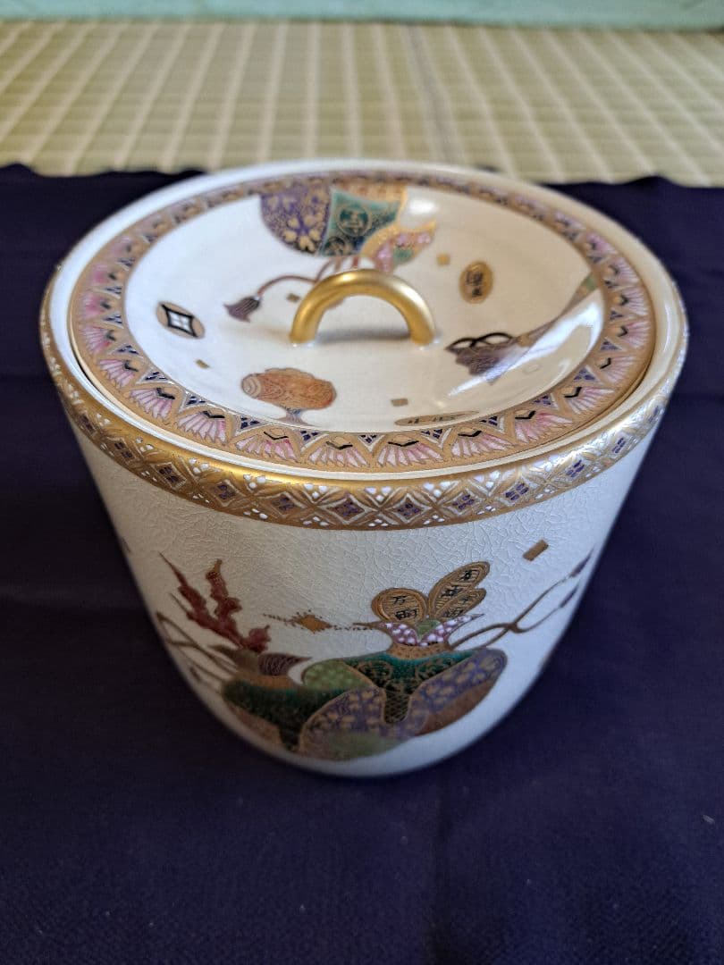 薩摩焼　江月窯（こうげつがま）　水指　水差し