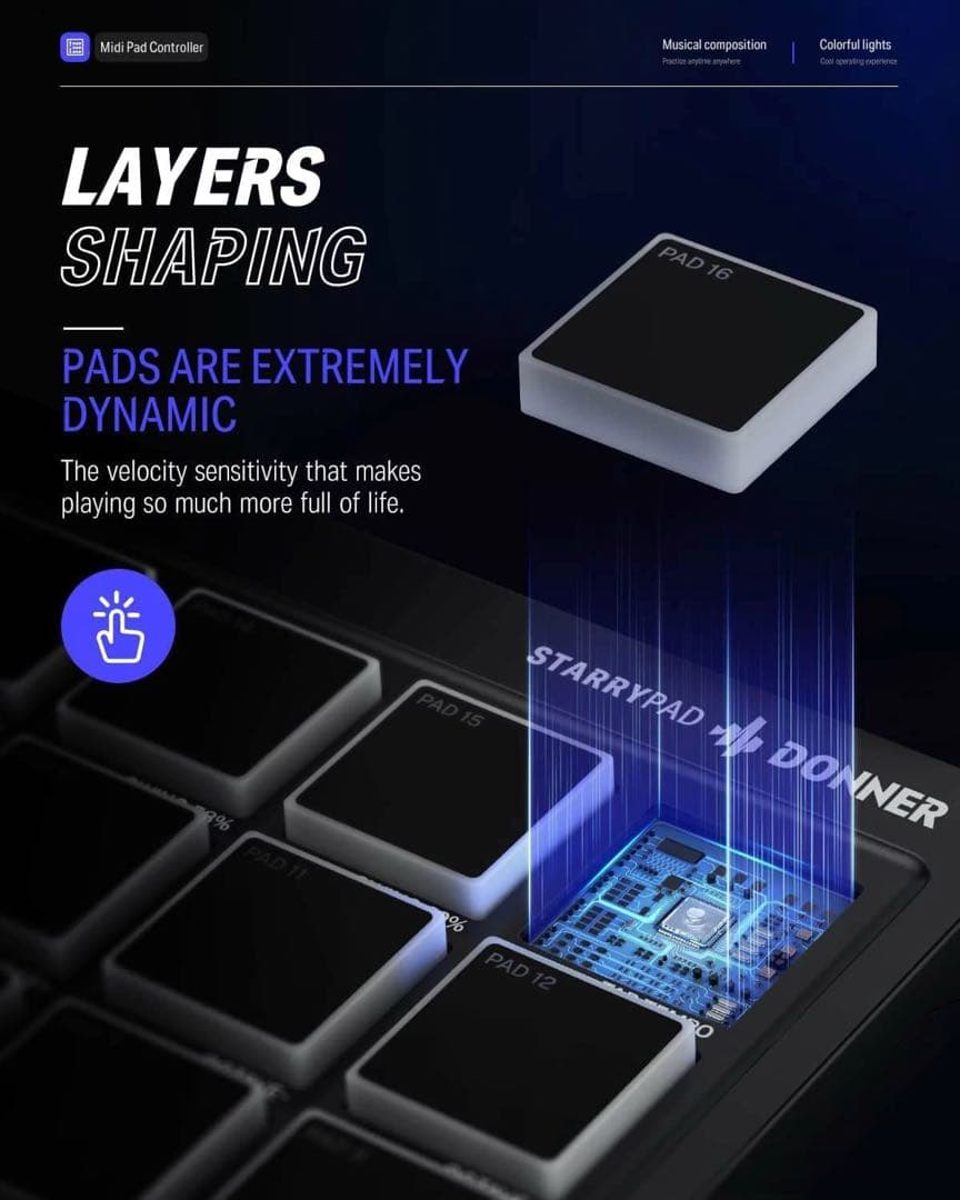 STARRYPAD ドラムパッド フィンガードラム ドラム 電子 Type-C