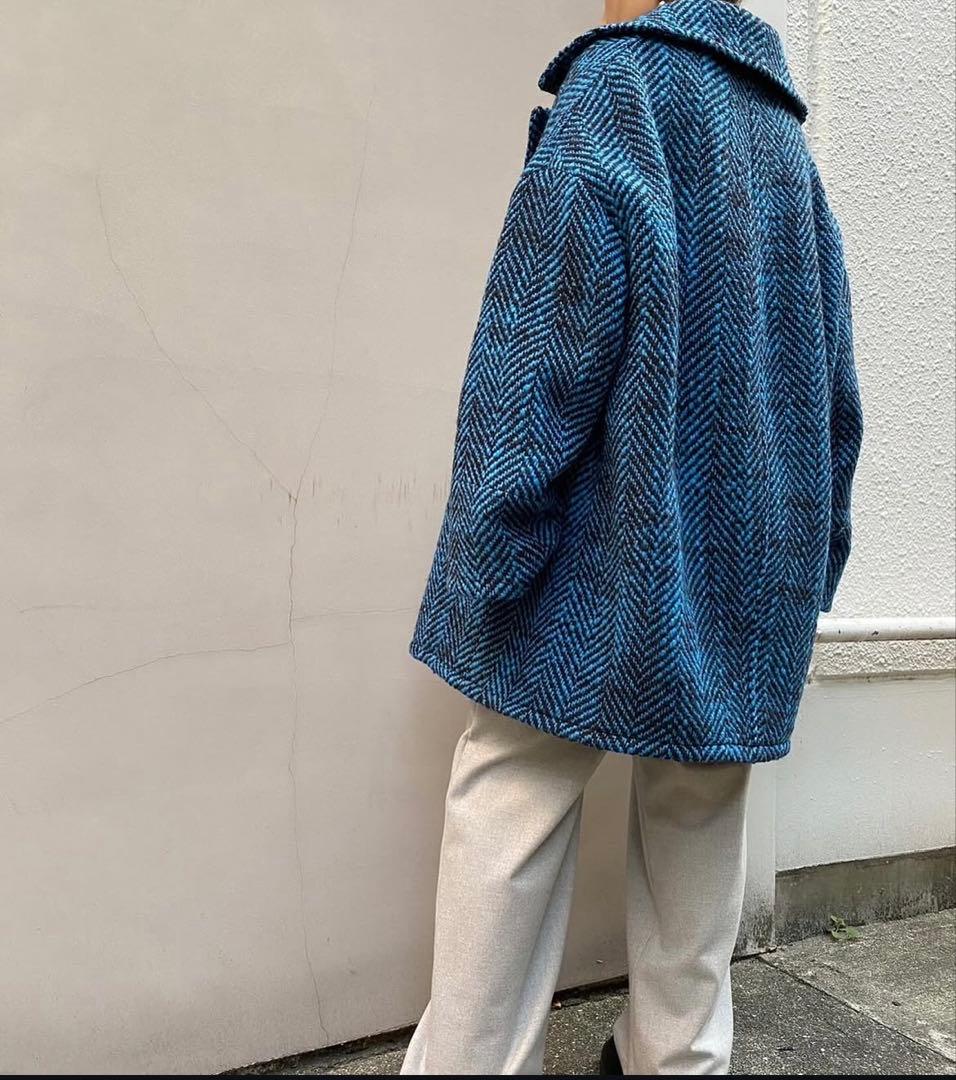 ジャケット・アウター cafune big herringbone double coat