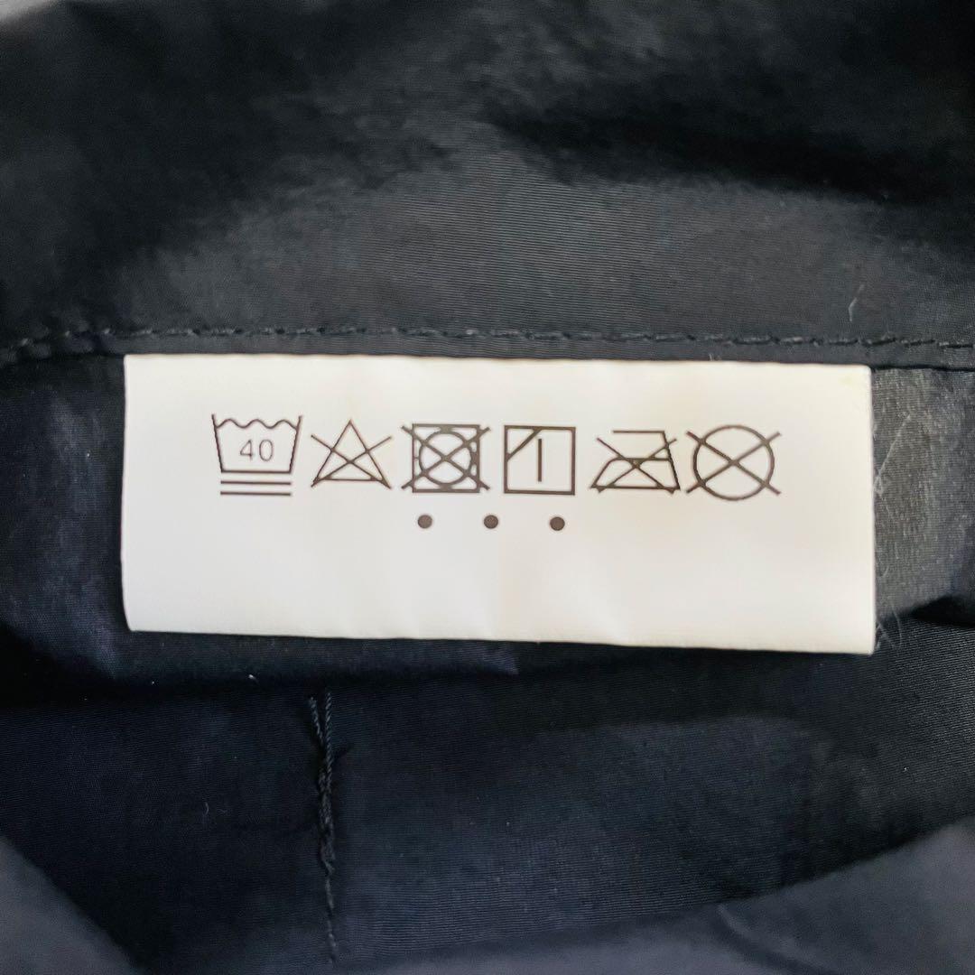 6374【美品】TFW49 ステンカラーコート　撥水　ナイロン　ブラック