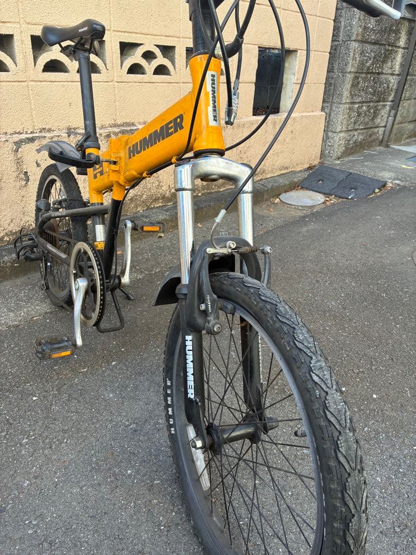 HUMMER 折りたたみ自転車 オレンジ 7段変速　引取り限定