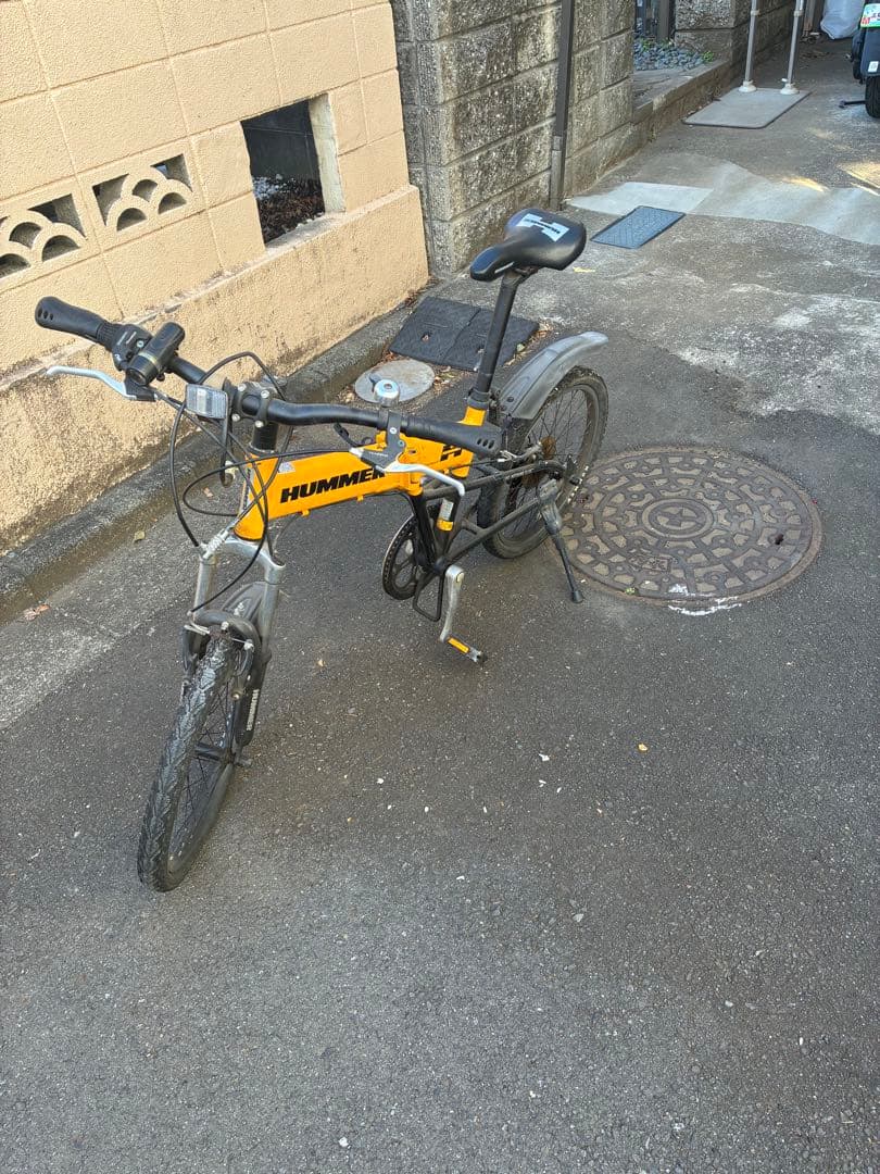 HUMMER 折りたたみ自転車 オレンジ 7段変速　引取り限定