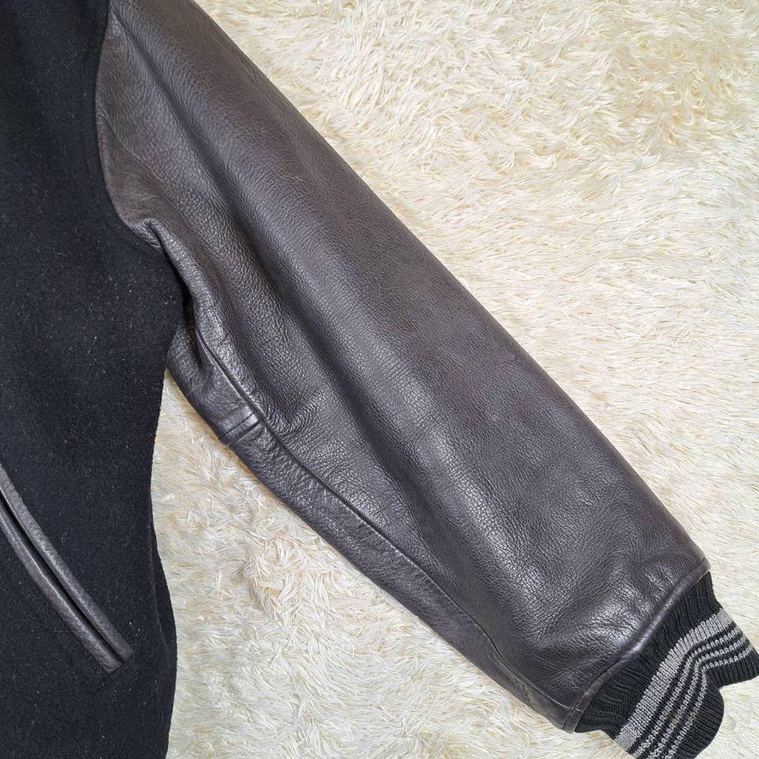 希少　メンズビギ 幻の スタジャン 80s アーチロゴ 日本製 レザー L