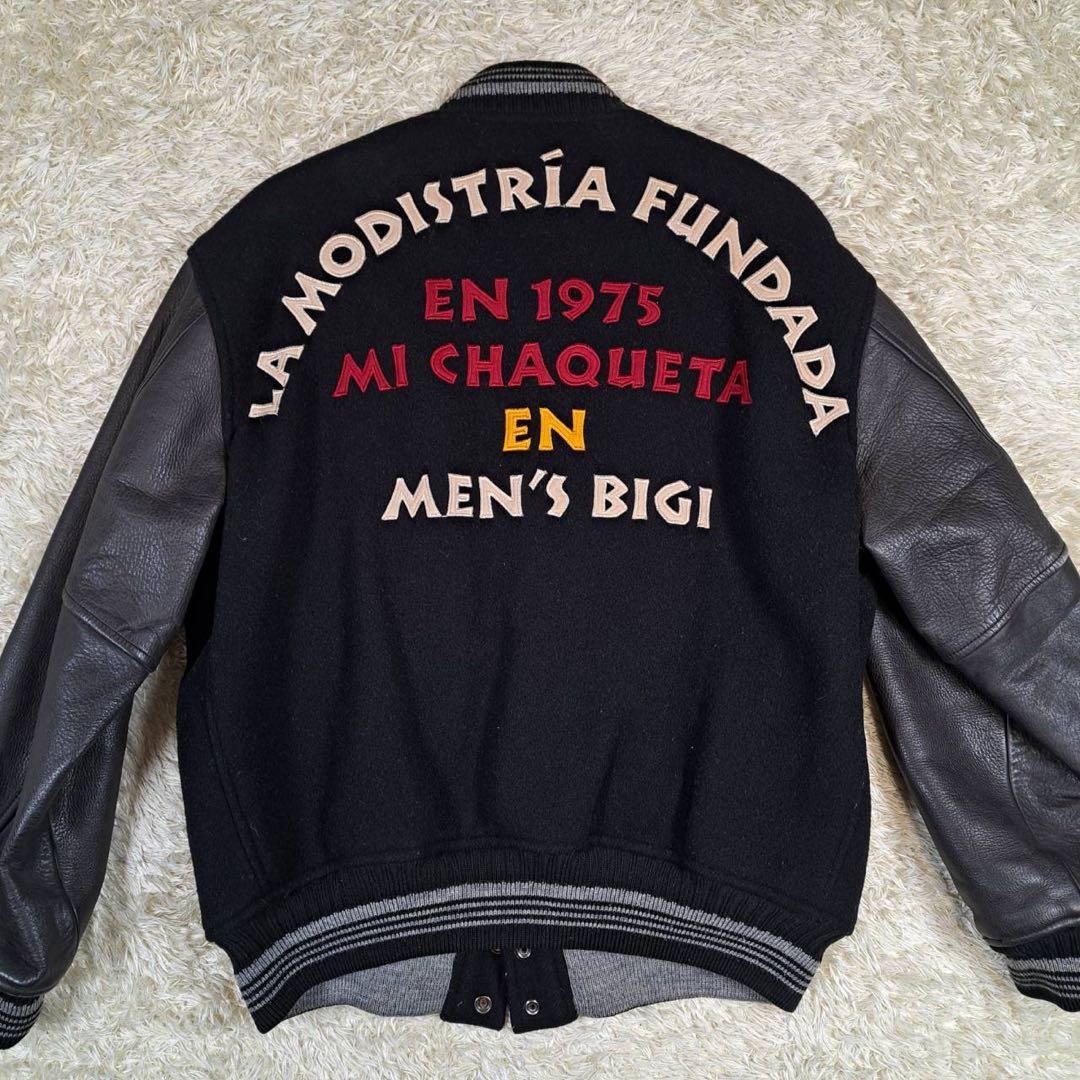 希少　メンズビギ 幻の スタジャン 80s アーチロゴ 日本製 レザー L