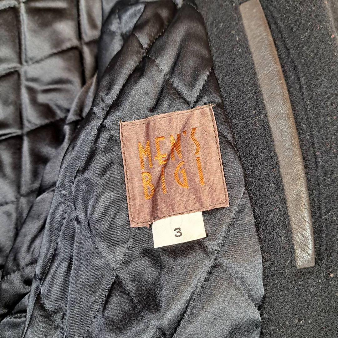 希少　メンズビギ 幻の スタジャン 80s アーチロゴ 日本製 レザー L