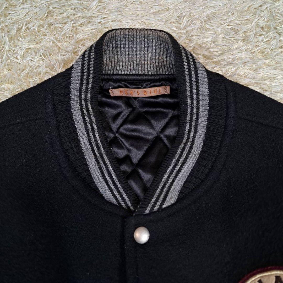 希少　メンズビギ 幻の スタジャン 80s アーチロゴ 日本製 レザー L