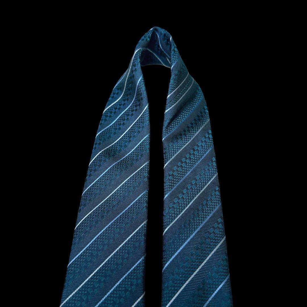 極美品 ルイヴィトン ネクタイ モノグラム マイクロダミエ ストライプス