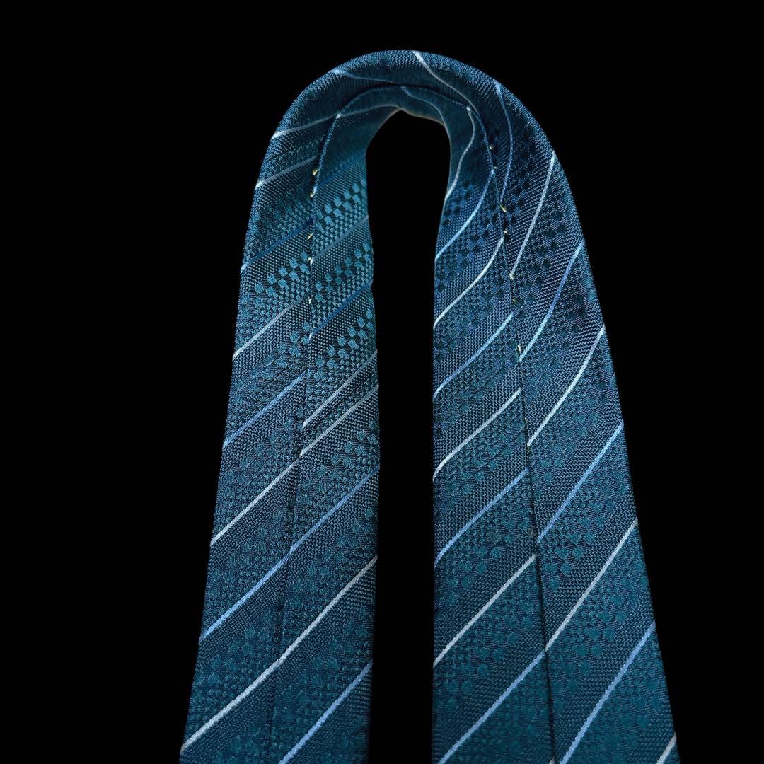 極美品 ルイヴィトン ネクタイ モノグラム マイクロダミエ ストライプス