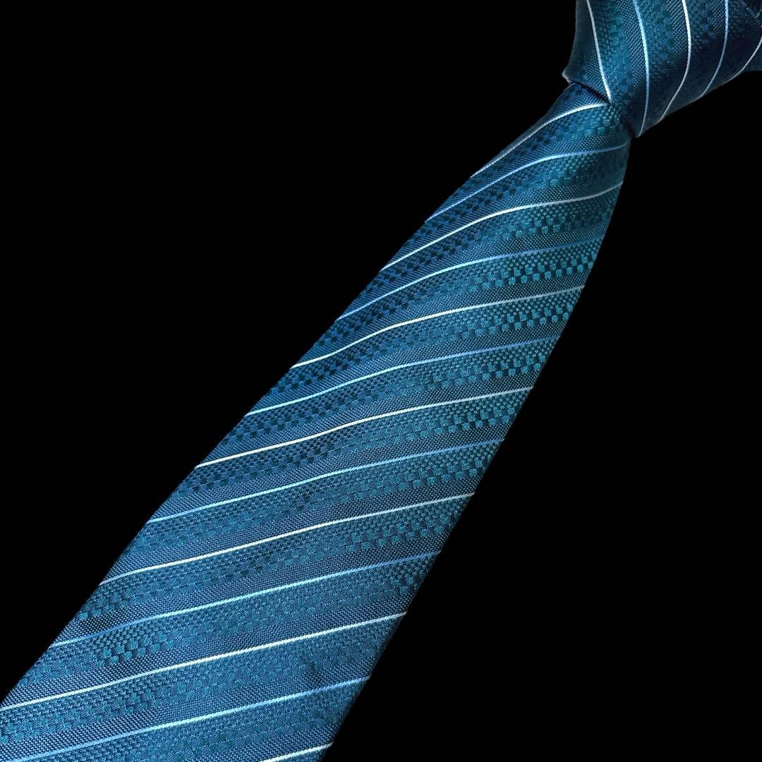 極美品 ルイヴィトン ネクタイ モノグラム マイクロダミエ ストライプス