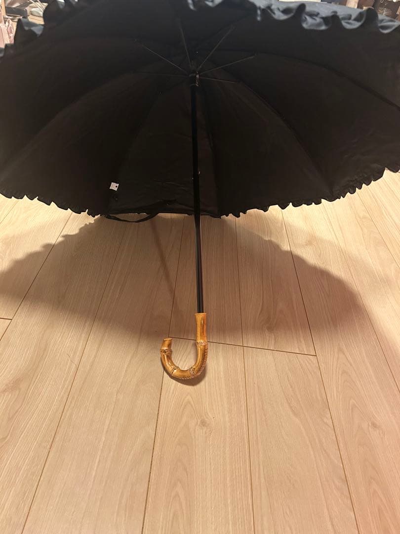 芦屋ロサブラン　黒色　フリル日傘