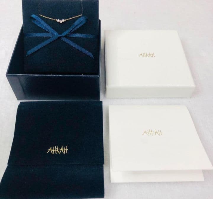 AHKAH　トレスダイヤネックレス　 K18YG ダイヤモンド0.10ct