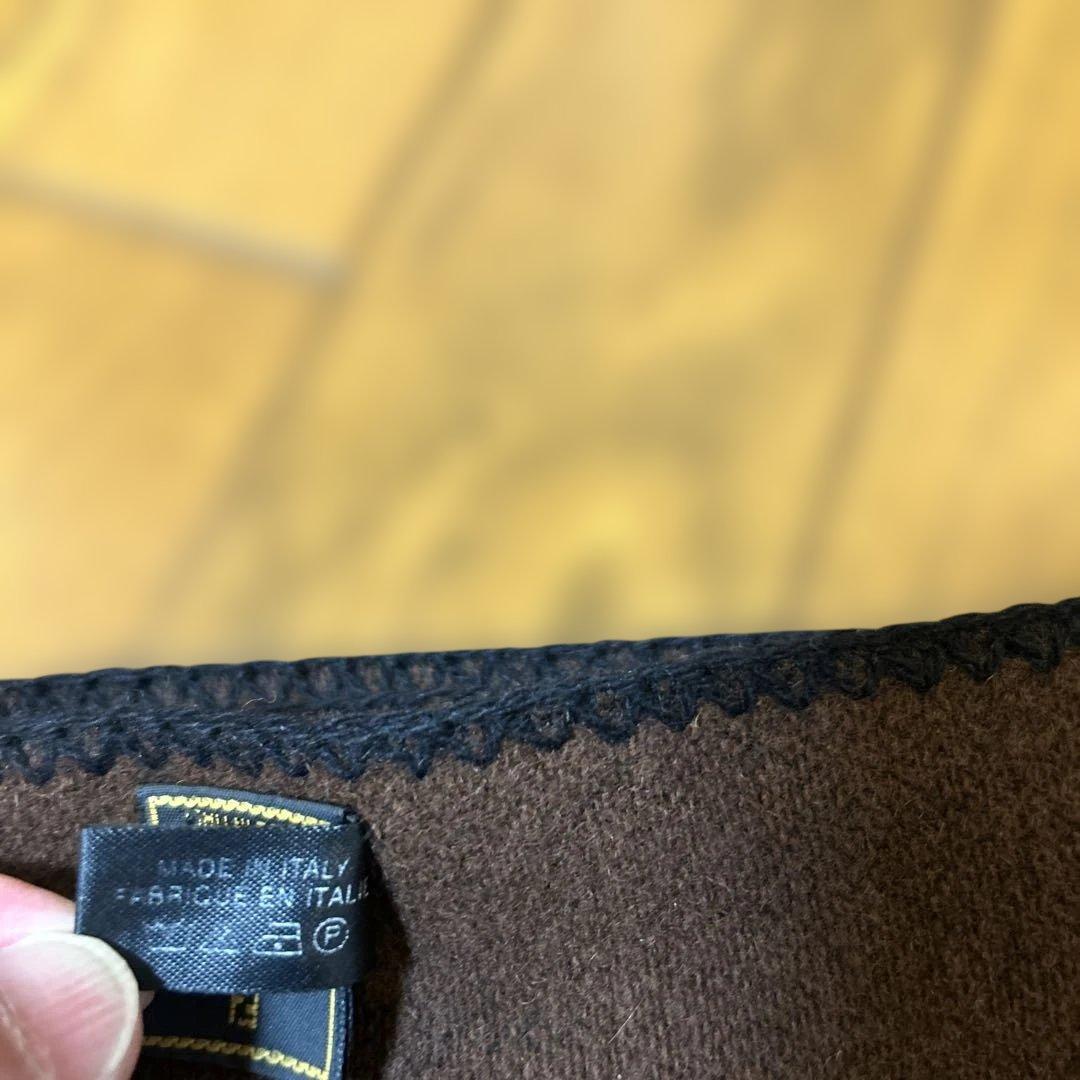FENDI ブラウン フリンジ付きマフラー 美品