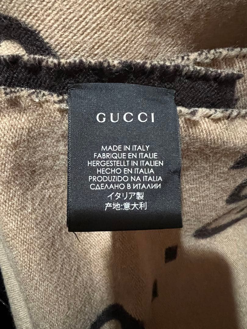 GUCCI GGジャカード ウールシルク スカーフ