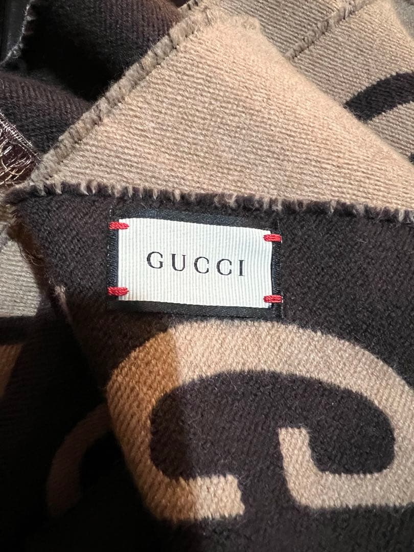 GUCCI GGジャカード ウールシルク スカーフ