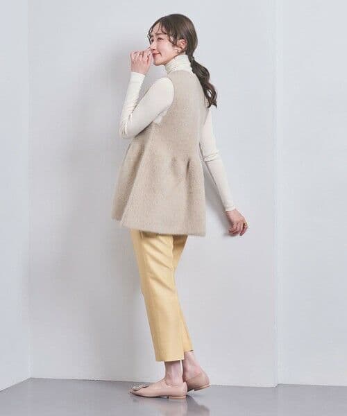 ユナイテッドアローズ/フォックスカシミヤ　フリルベスト　ジレ　ファー