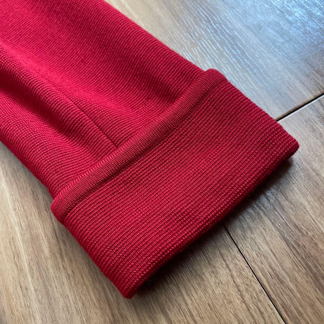 Yves Saint Laurentノーカラージャケット M 赤金ボタンウール