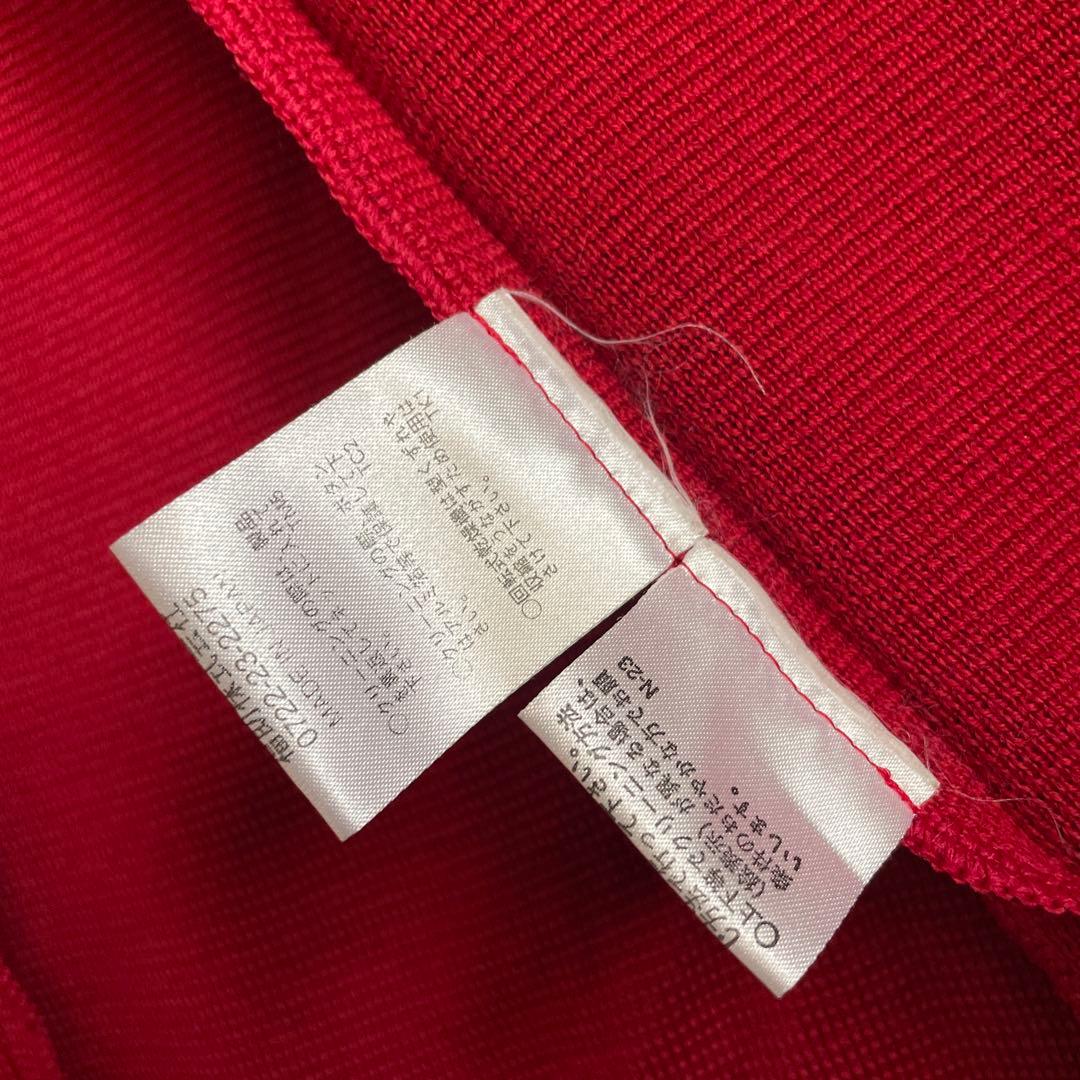 Yves Saint Laurentノーカラージャケット M 赤金ボタンウール