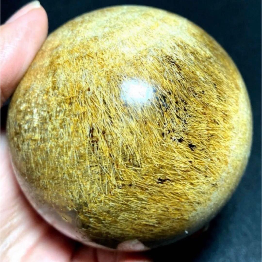 超特大　75mm ゴールドルチルクォーツ　金針水晶　パワーストーン