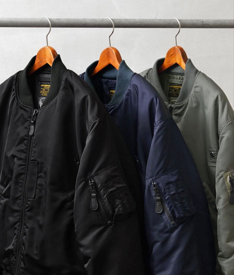 ネイビー MA-1 フライトジャケット ワイパーインク