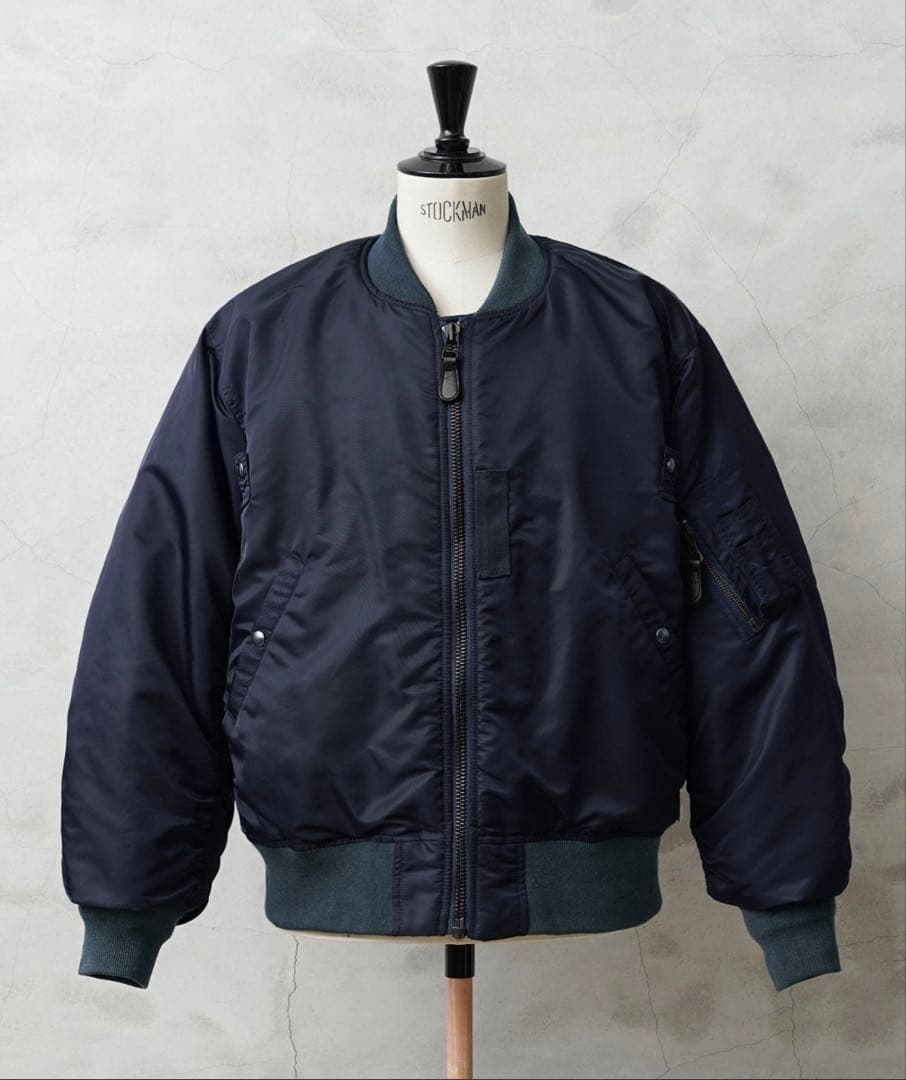 ネイビー MA-1 フライトジャケット ワイパーインク