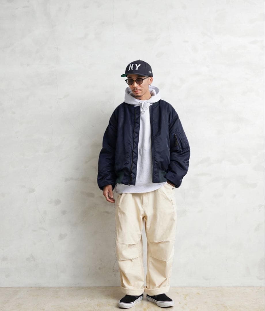 ネイビー MA-1 フライトジャケット ワイパーインク