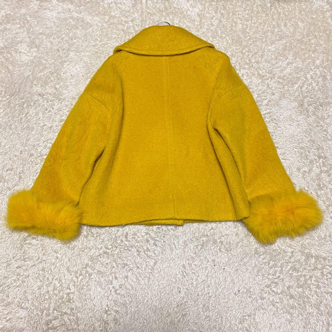 2way・美品✨ダイアグラム　シャギーショートPジャケット　ウール　フォックス