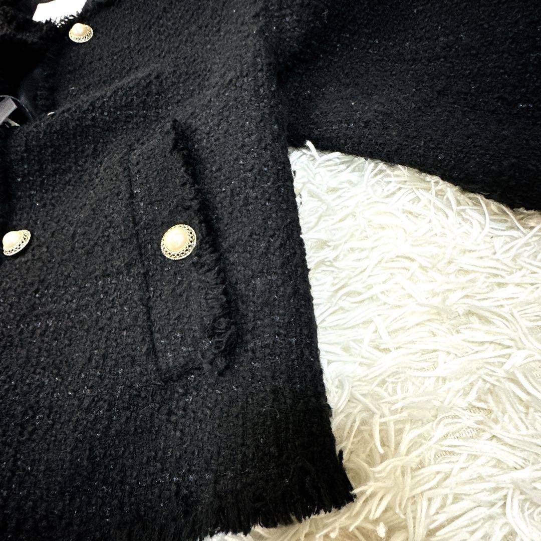 新品未使用タグ付 ルルウィルビー ダブルクロスショートジャケット パール調ボタン