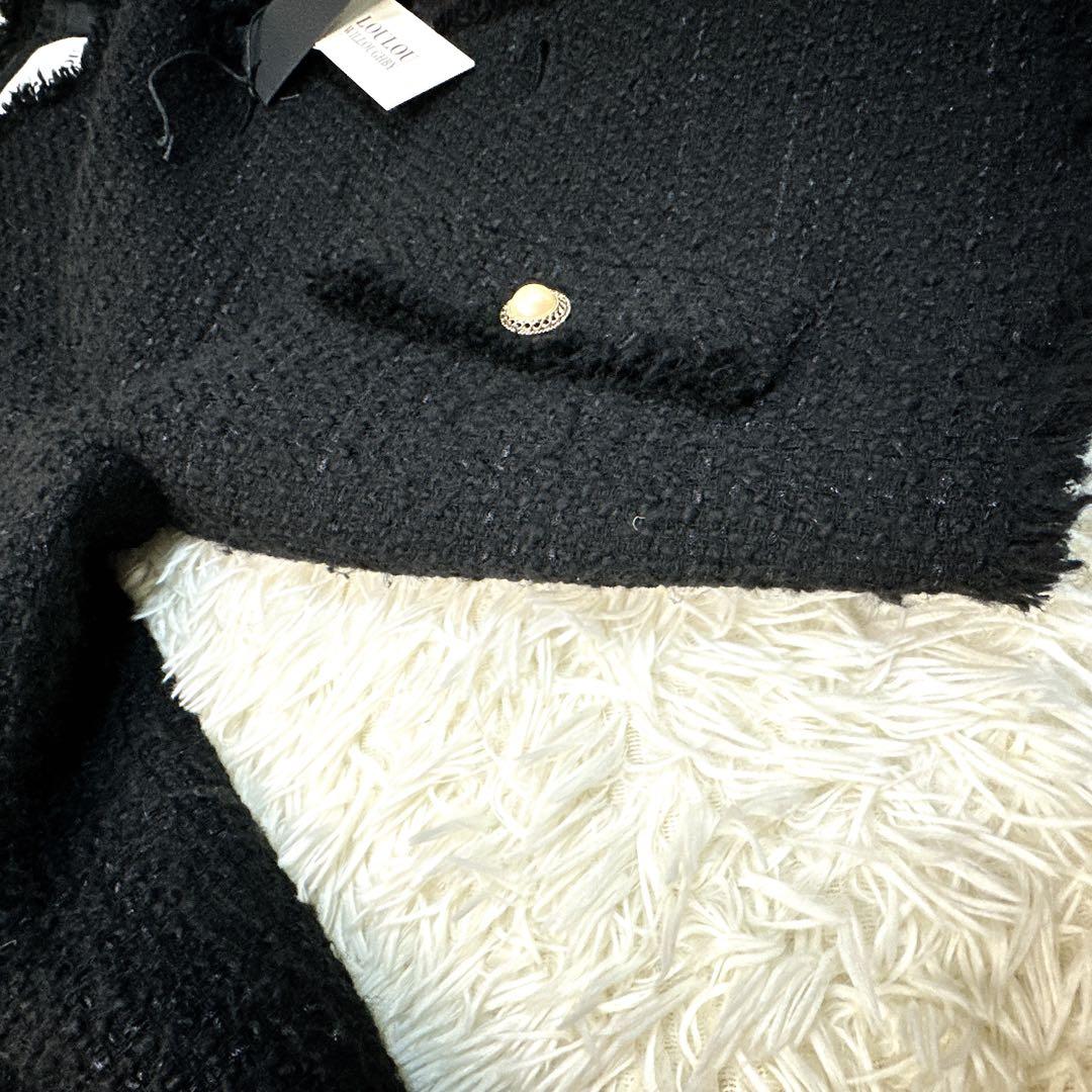 新品未使用タグ付 ルルウィルビー ダブルクロスショートジャケット パール調ボタン