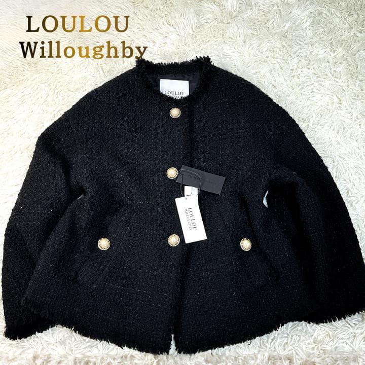 新品未使用タグ付 ルルウィルビー ダブルクロスショートジャケット パール調ボタン