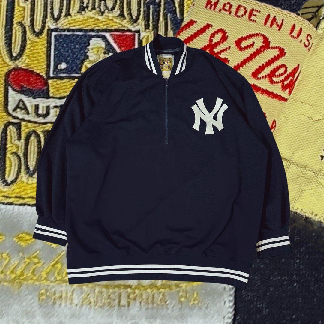 牙*狼様 希少 90s ヤンキース Mitchell & Ness ハーフジップ