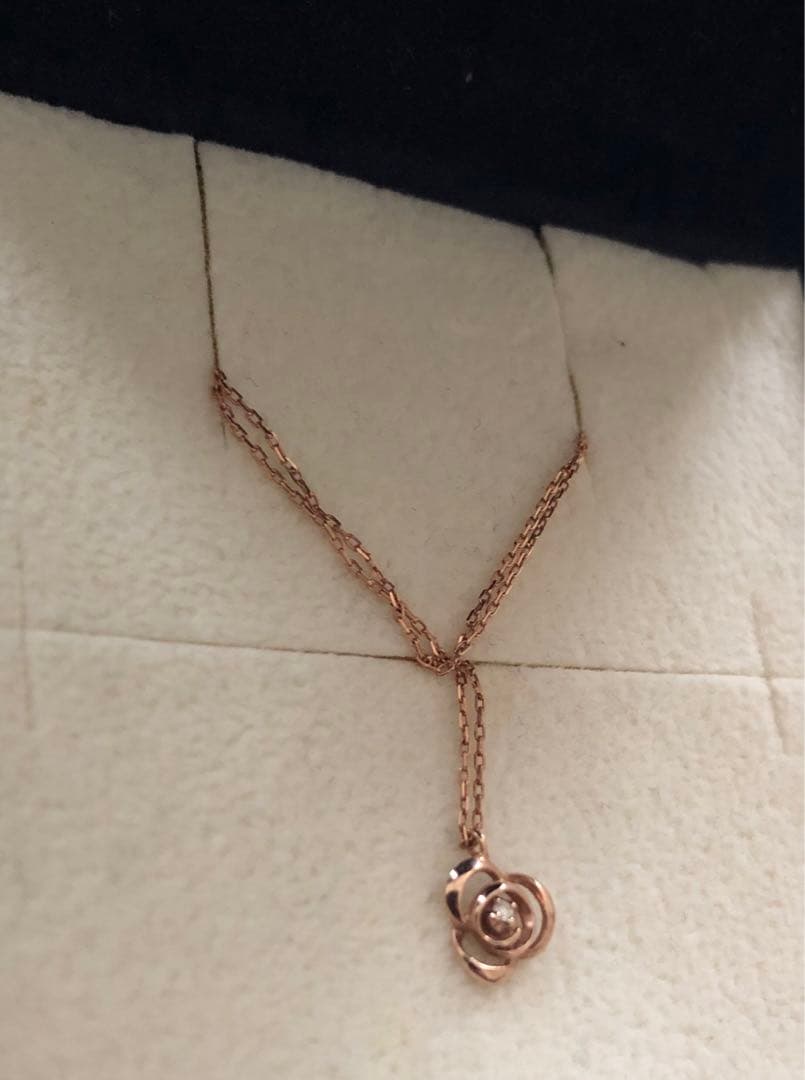 【SALE】ヴァンドームアオヤマ　バラ　ネックレス　ピンクゴールド